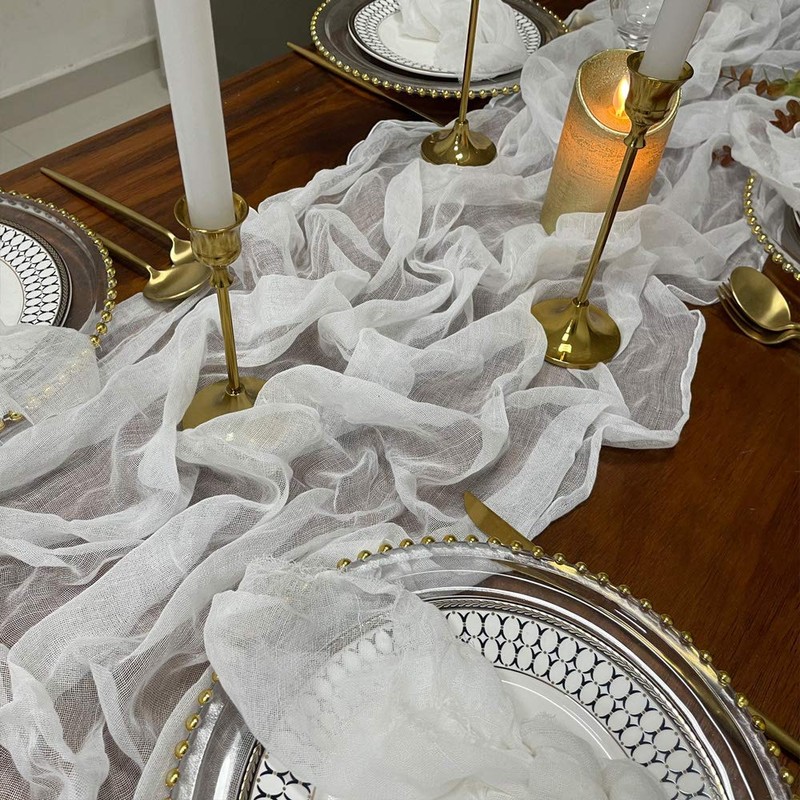 EH Linen Cheesecloth Gauze Table Runner,Wedding Decor Arch Draping,Gauze Event
