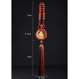 Car Hanging Decor Dangling Ornaments Auto Vehicle Rearview Mirror Pendant Crystal Lotus Amulet Pray for Luck Safety (Laughing Buddha)