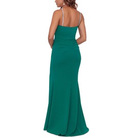 Xscape Women's Asymmetric Beaded-Strap Gown (Green, 12)