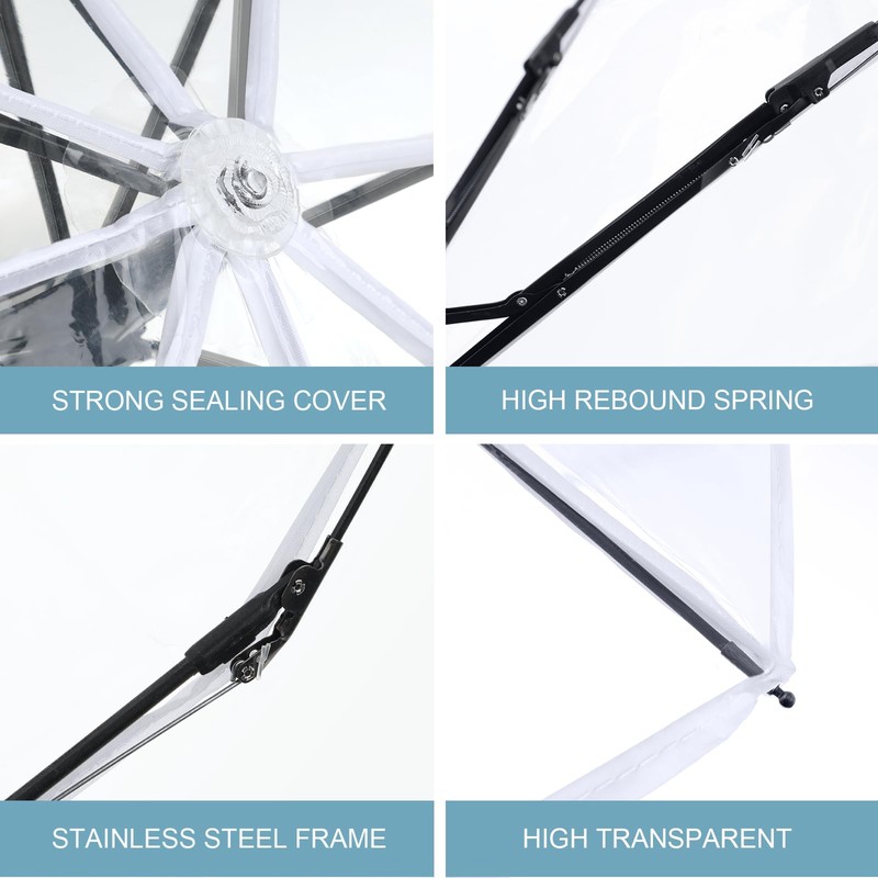 VALICLUD Automatic Opening Close, Transparent Pocket Umbrella, Easy to Carry,