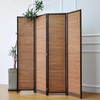 Furnnylane 4 Panel Bamboo Room Divider and Folding Panel Screen,Bamboo