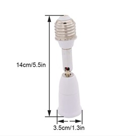 E26/E27 Light Socket Extender 5.5 inch Light Bulb Socket Adapter Flexible Adjustable 180° Bendable 360° Light Socket Extension Converter (2 Pack)