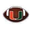Craftique Miami Decal (U Football Decal (4''6''), 6 in)