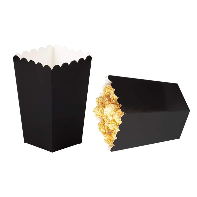 CC wonderland zone 24pcs Black Mini Popcorn Boxes Paper Popcorn
