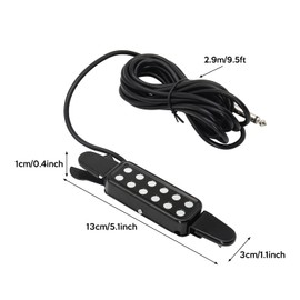 Acoustic Guitar Pickup WorthPlanet Acoustic Electric Transducer 12 Sound Hole Magnetic Pickup Transducer for Acoustic Guitar Accessories W090005