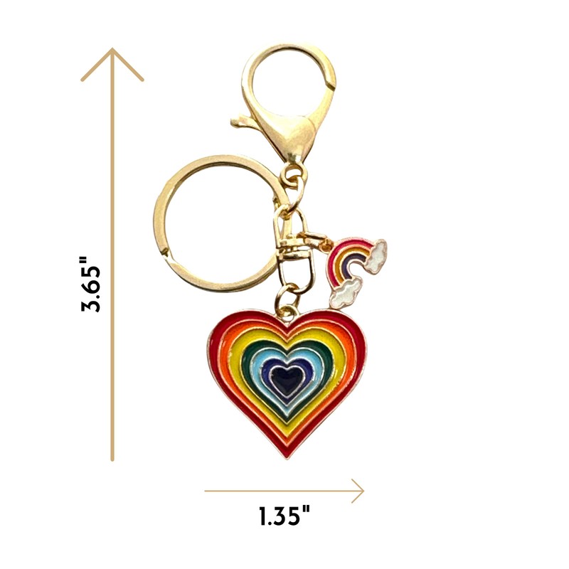 Evenchae Rainbow Heart Keychain with Clip