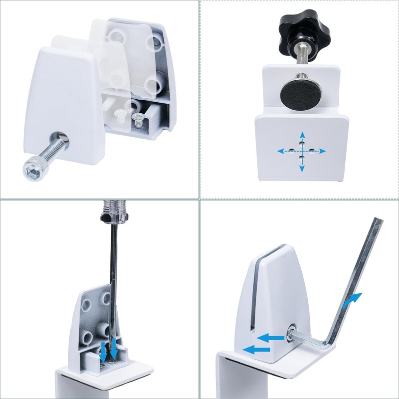 Adjustable Desk Divider Partition Clips, Sneeze Guard Support Clamps for