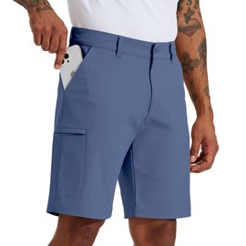 Willit Men's Golf Shorts Stretch Hiking Cargo Shorts Athletic Quick Dry Casual Work Shorts with Pockets 10" Blue 40