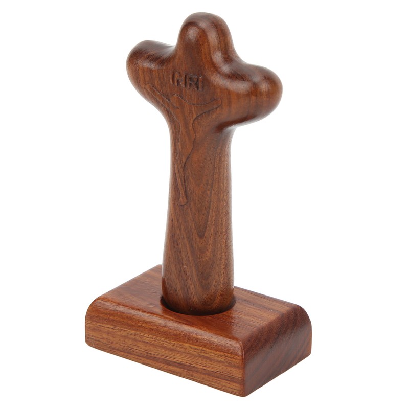 Wood Cross Tabletop Decor Hand Crafted Surface Polishing Sturdy Durable