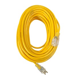 Southwire Yellow Jacket Heavy Duty Extension Cord - Reliable Outdoor Power for Tools & Equipment - Lighted End with Weather Resistant SJTW Jacket - 100 Foot