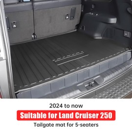 Trunk mat for 2024-2025 2026 Toyota Land Cruiser 250&1958 Prado LC250 Special Tailgate mat Anti-Scratch wear-Resistant Interior Protection Decorative Modification Accessories (only for Five-Seater)