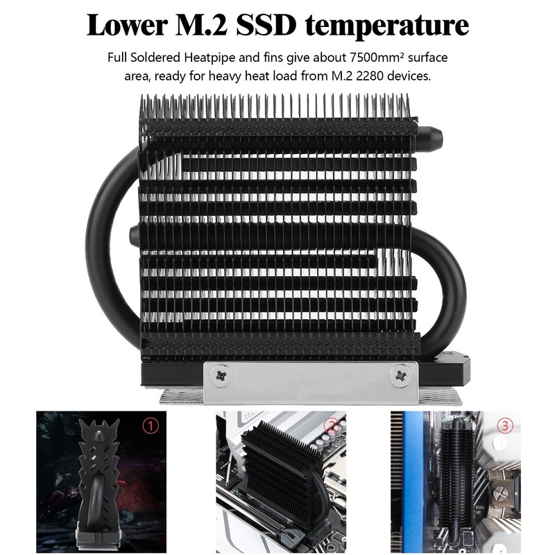 Thermalright HR-09 2280 PRO Black 2280 SSD heatsink, Double-Sided Heat