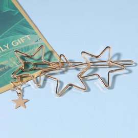 Yheakne Boho Star Hair Clip Barrette Gold Hollow Hair Barrette Hairpin Metal Geometry Hair Clip Minimalist Bobby Pin Modern Hair Accessories for Women and Gilrs (Star)