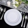 bUCLA 600pcs Silver Plastic Dinnerware Set for 100 Guests -