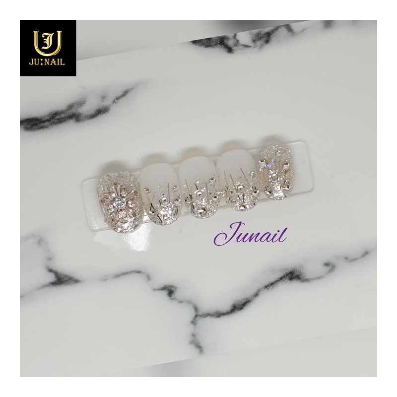Shine Glitter Handmade Nail Tips - Long Nose Pin /