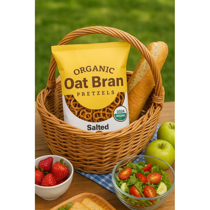 Organic Oat Bran Pretzels, Salted, 8 oz, USDA Organic, Kosher,