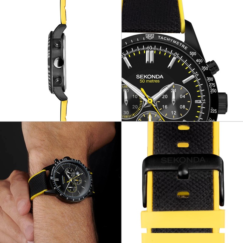 Sekonda Velocity Men’s 45mm Quartz Watch in Black with Analogue