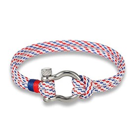 EXINOX Bracelet Women Man Nautical Anchor, Stainless Steel Nylon