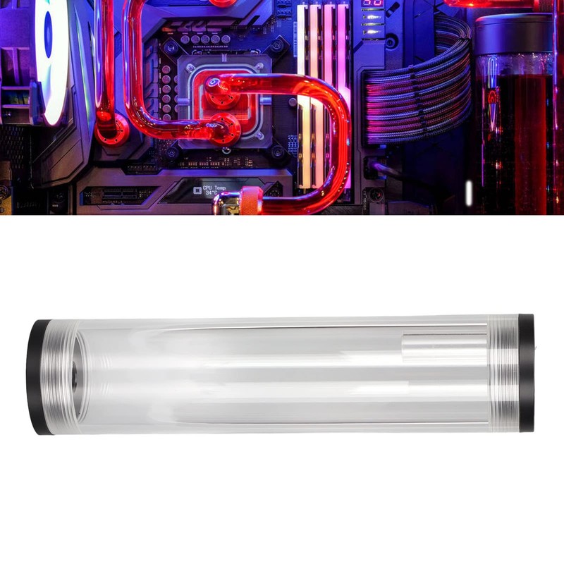 Water Cooling Reservoir 210mm Length Acrylic Plastic 3 Holes /