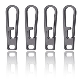 MAYJOYDIY 4 PCS Grey Titanium Alloy Zipper Pull Tabs 35x10mm Detachable Replacement Tabs Durable Fix for Luggage Suitcases Backpacks Jackets Purses Handbags
