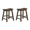Lexicon Victoria Saddle Wood Dining Stools (Set of 2), 17.5"