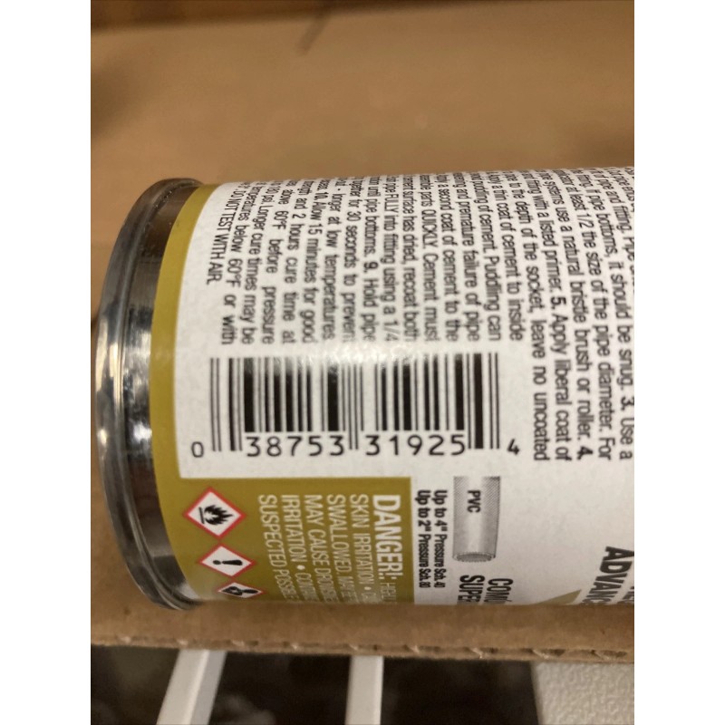 Oatey Regular Clear Advanced PVC Cement 2 Pack