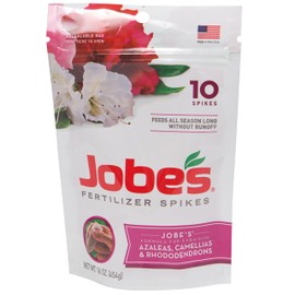 Jobe’s Garden Fertilizer Spikes, Organic Fertilizer for Azaleas, Camellias, Rhododendrons, and Other Acid Loving Plants, 10 Count