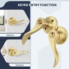 LOQRON Wave Style Gold Door Handles with Lock and Key