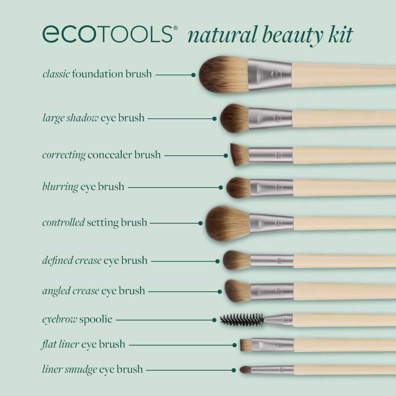 EcoTools Natural Beauty 10 Piece Brush Set - Vegan Tools