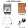 13 Stainless Undermount Bar Sink, 13 x 15 Inch Under