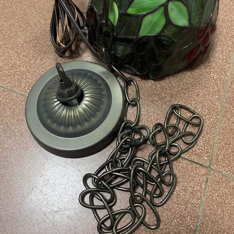 Bieye L10761 Grape Tiffany Style Stained Glass Ceiling Pendant Light