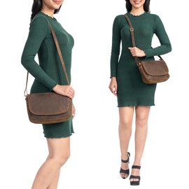 STILORD Women's Handbag Small 'Avis' Vintage Women's Shoulder Bag Classic Evening Bag Party Bag Leisure Bag Genuine Leather, Vinto - Brown, M, shoulder bag