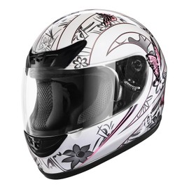 TCMT Full Face Motorcycle Helmet for Adults Men Women, Lightweight Polycarbonate Street Bike Dirt Bike Helmet with Anti-Scratch Mirror Shield and Removable Liner, DOT Approved