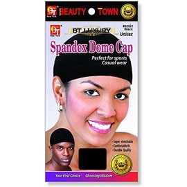Beauty Town Spandex Dome Cap #22021 Black