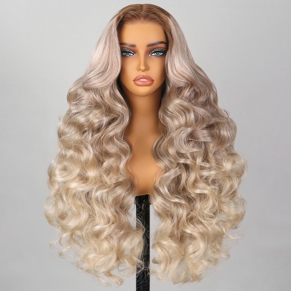 TESLAL Ash Blonde Wig Wear and Go Glueless Human Hair