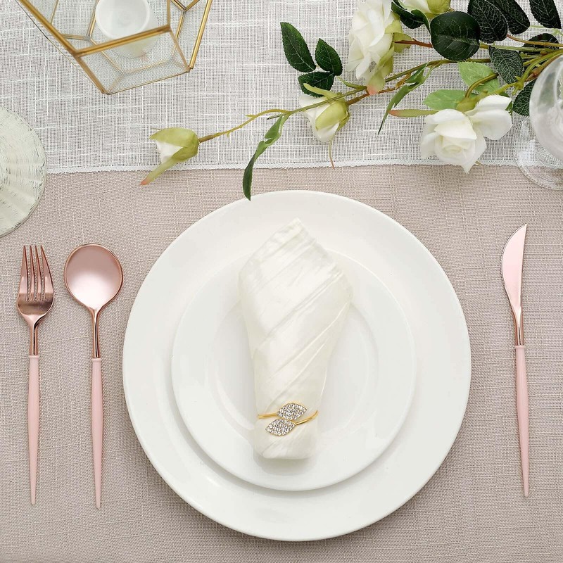 Efavormart 24 Pack | 8" Rose Gold Heavy Duty Plastic