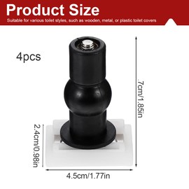 FEQDWOX Toilet Seat Attachment from Top Toilet Seat Fixed Toilet Seat Lid Screws for Toilet Top Mounting Hinge Accessories Pack of 4