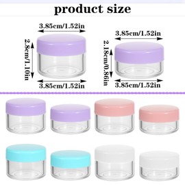 Oruola 8 Pcs Small Travel Pots,Empty Plastic Cosmetic Jars,Small Containers with Lids for Creams,Travel Cosmetic Containers,10 ML & 15 ML Cosmetics Sample Pots for Creams Lotions,Muticolors
