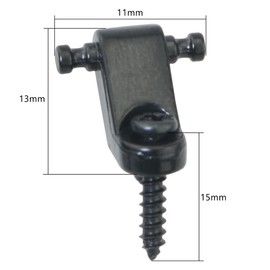 FMHXG 2PCS Electric Guitar Headstock Ball Crimp String Holder String Holder with Screw Stabiliser Buckle Locking Buckle Roller String Guide Guitar String Retainer Guide Black