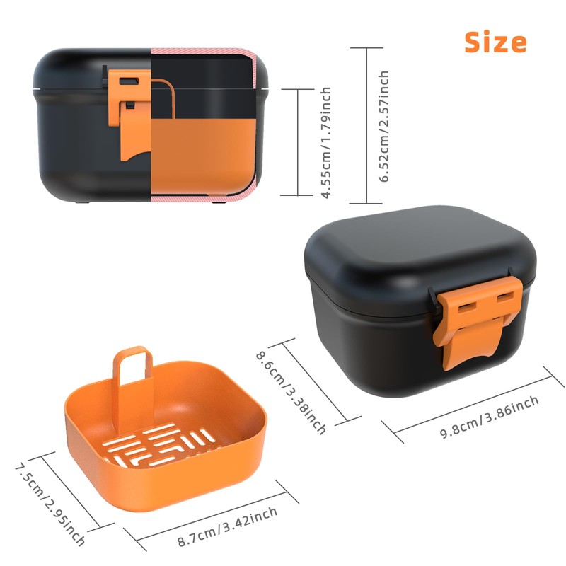 ARGOMAX Leak Proof Denture Bath Cup, Portable Soaking Denture Box,