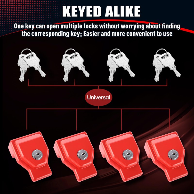 NAKANEKO Glad Hand Lock Keyed Alike 4 Pack Heavy Duty