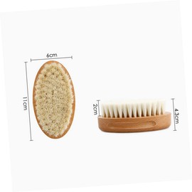Healeved Wooden Handle Wool Shampoo Brush Back Scrubber for Shower Hair Brush for Toddlers Bathroom Accessory Set