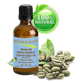 Brazilian GREEN ARABICA COFFEE SEED OIL. 100% Pure / Natural Cold Pressed Carrier Oil for Skin, Hair, Lip and Nail Care. Wrinkle Reducer, Skin Tone /Lift, Anti- Puffiness / Dark Circles, Anti Cellulite. (0.33 fl.oz-10ml.)