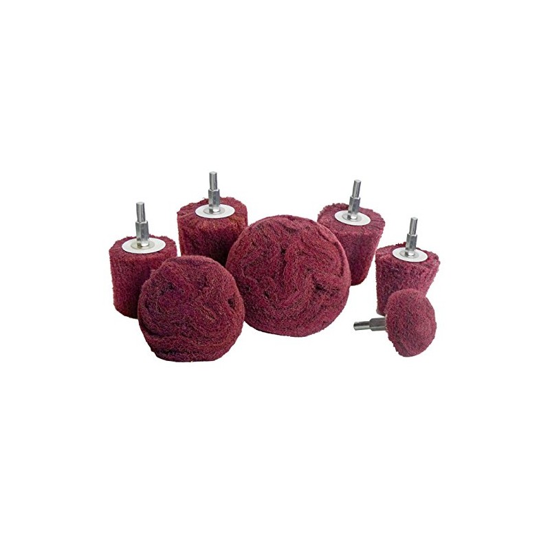 LINE10 Tools 7pk Non Woven Abrasive Drill Buffing Attachment Set,