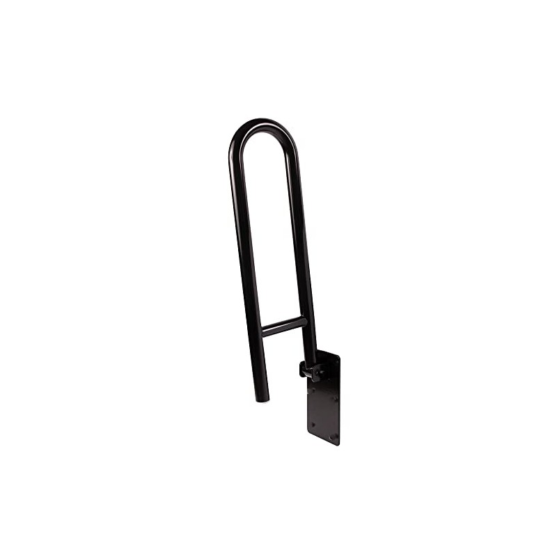 Black Folding Hinged Bathroom Safety Steel Grab Bar/Rail, Drop Down