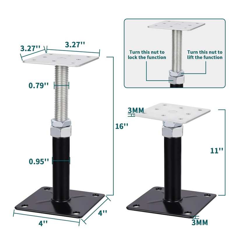 8 PCS Adjustable House Floor Jacks,RV Step stabilizer，Post Floor Joist