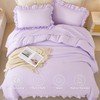 PERFEMET Lavender Ruffled Full Comforter Set Purple Ruffle Comforter Shabby