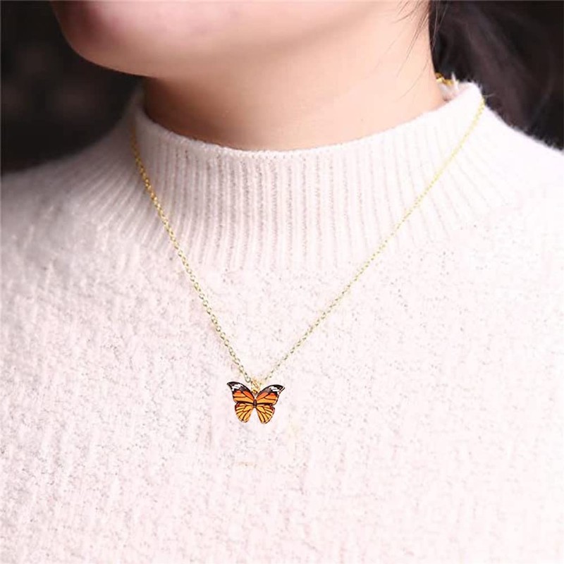 Friendship Butterfly Necklace Pendant 2 Best Friend BFF Necklace Long