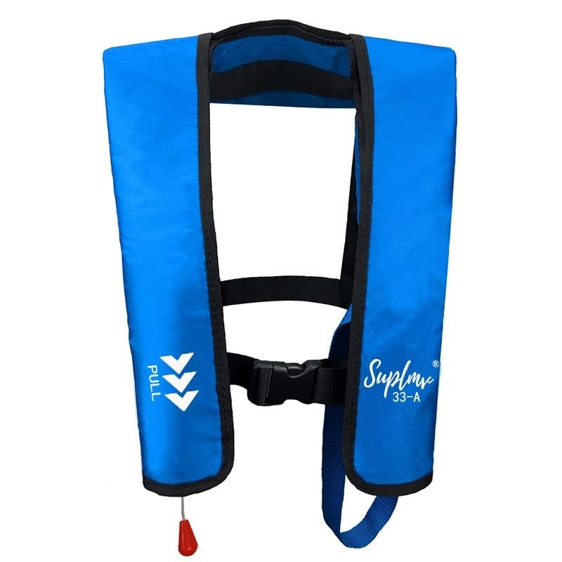 Suptmv Inflatable Life Jacket Life Vest Basic Automatic/Manual (MC901-150A-BLU)