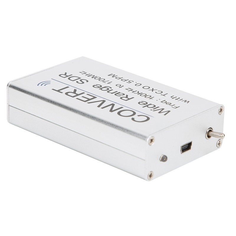 USB RTL SDR Receiver Silver Aluminum Alloy 100KHz-1.7GHz UV HF